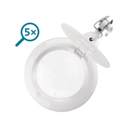 Extol - LED dimbar bordslampa med förstoringsglas LED/10W/230V vit