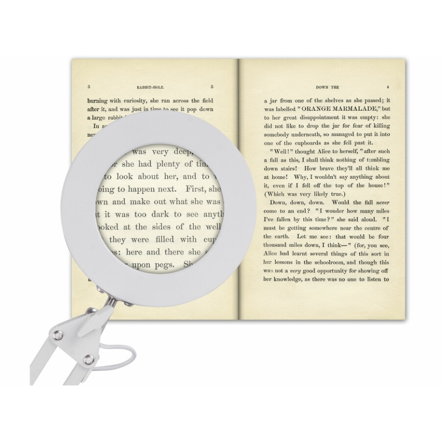 Extol - LED Dimbar skrivbordslampa med förstoringsglas LED/8W/5V 2900/4500/7500K vit