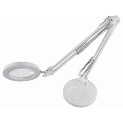 Extol - LED Dimbar skrivbordslampa med förstoringsglas LED/8W/5V 2900/4500/7500K vit