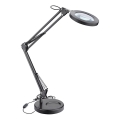 Extol - LED dimbar skrivbordslampa med förstoringsglas LED/8W/5V 2900/4500/7500K svart