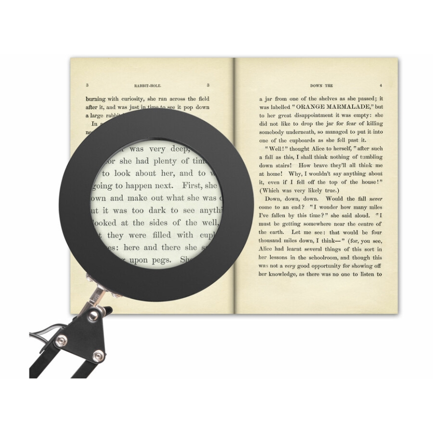 Extol - LED dimbar skrivbordslampa med förstoringsglas LED/8W/5V 2900/4500/7500K svart