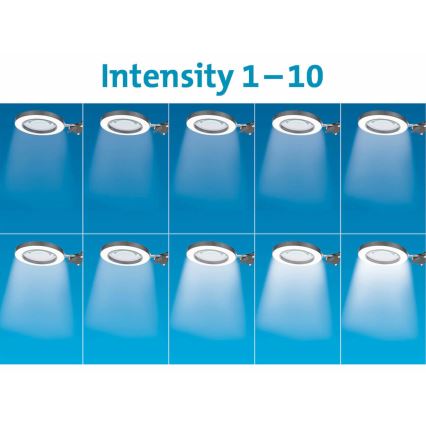 Extol - LED dimbar skrivbordslampa med förstoringsglas LED/8W/5V 2900/4500/7500K svart