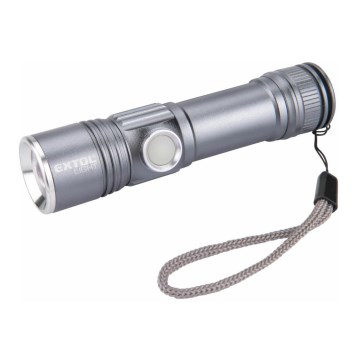 Extol - LED uppladdningsbar ficklampa LED/2000 mAh/3,7V matt krom
