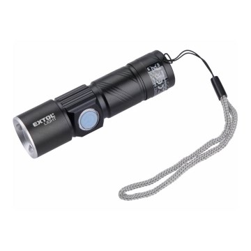 Extol - LED Uppladdningsbar Ficklampa LED/3W/450 mAh/3,7V svart