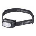 Extol - LED uppladdningsbar pannlampa LED/5W/1000 mAh/3,7V IPX5 svart