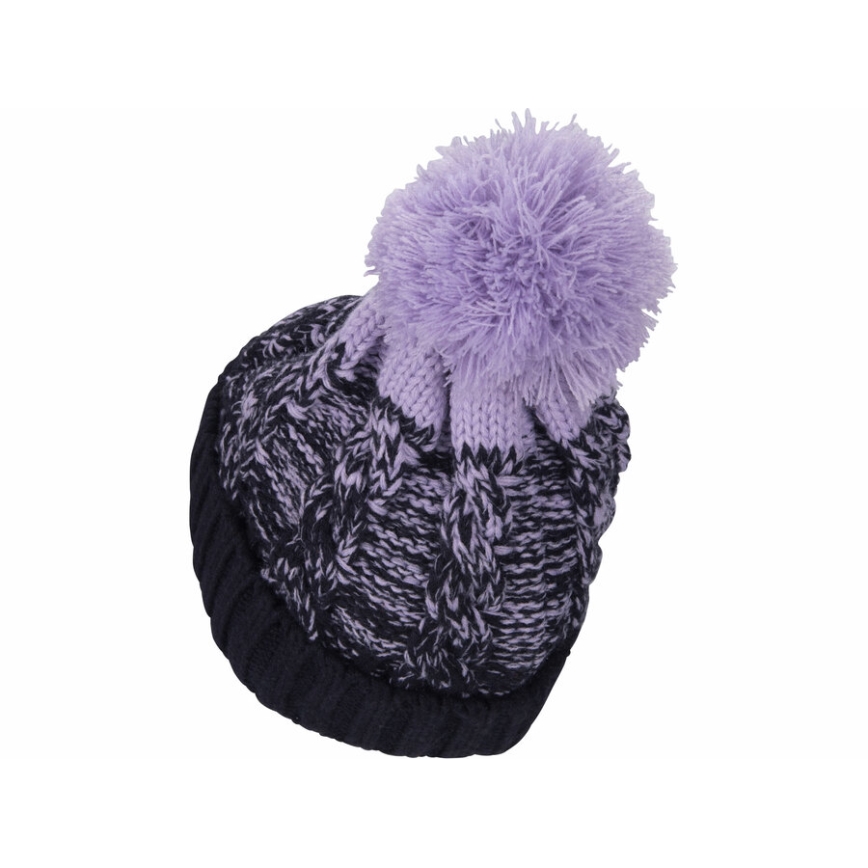 Extol - Mössa med pannlampa och USB-laddning 300 mAh blå/lila med pompon stl. UNI