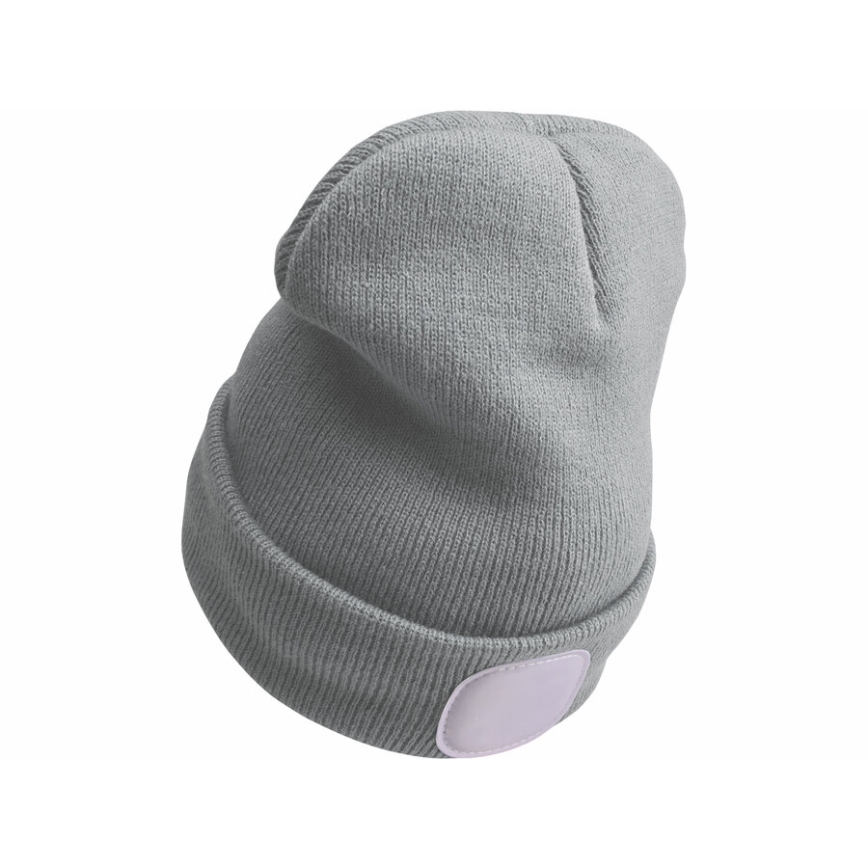 Extol - Mössa med inbyggd pannlampa och USB-laddning, 300 mAh, grå, one size