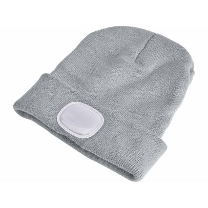 Extol - Mössa med inbyggd pannlampa och USB-laddning, 300 mAh, grå, one size