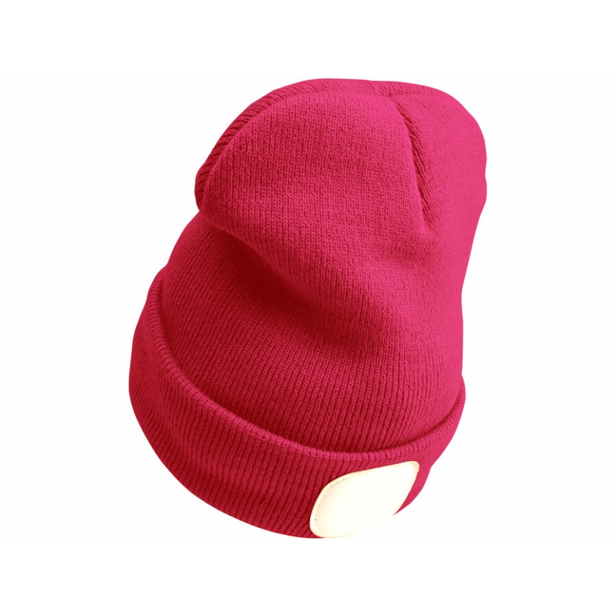 Extol - Mössa med inbyggd pannlampa och USB-uppladdning 300 mAh rosa stl. UNI