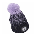 Extol - Mössa med pannlampa och USB-laddning 300 mAh blå/lila med pompon stl. UNI
