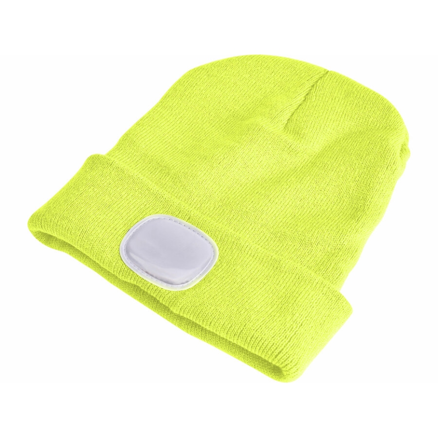 Extol - Mössa med pannlampa och USB-laddning 300 mAh, neongul, stl. UNI