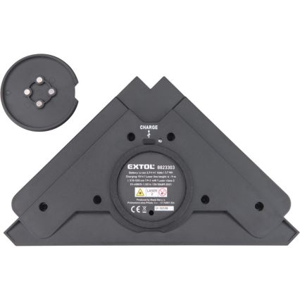 Extol Premium - Laservinkelhake 90° med elektrisk sugkopsmodul 5V/1000 mAh