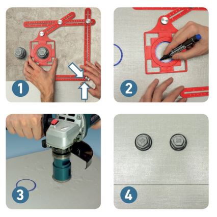 Extol Premium - Metallmall för överföring av vinklar och positioner med locator