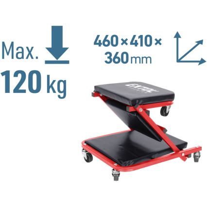 Extol Premium - Rullbar monteringskrypbräda/sits 2-i-1