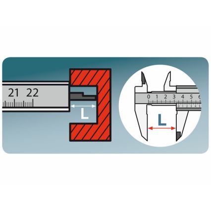 Extol Premium - Skjutbar metallskala 0-150 mm
