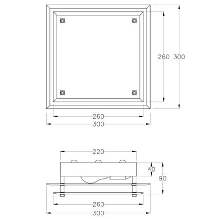 Fabas 2957/61/102 - Takbelysning MAGGIE 1xE27/60W/230V