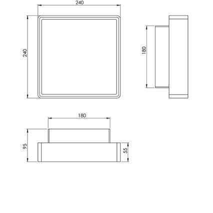 Fabas 3233/61/102 - Väggbelysning OBAN 1xE27/42W/230V IP65
