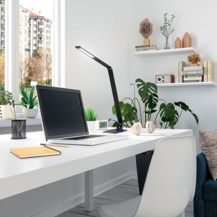 Fabas Luce 3265-30-101 - LED Dimbart bordslampa WASP LED/12W/230V 3000/4000/5000K svart