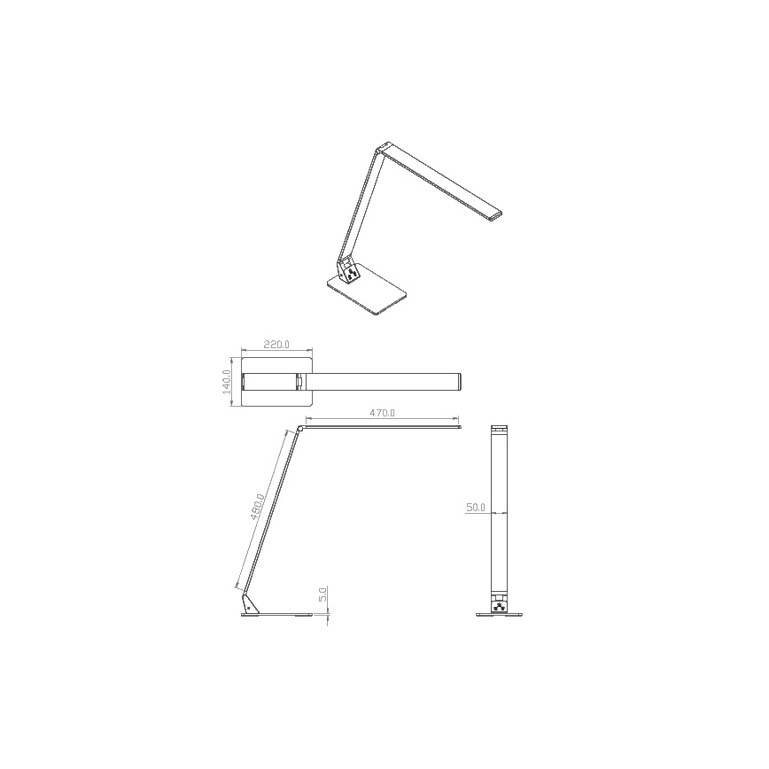 Fabas Luce 3265-30-101 - LED Dimbart bordslampa WASP LED/12W/230V 3000/4000/5000K svart