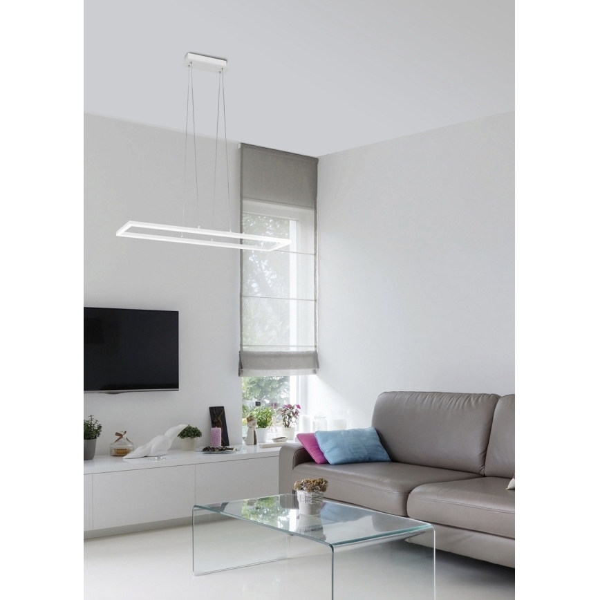 Fabas Luce 3394-45-102 - LED ljusreglerad ljuskrona på textilsladd BARD LED/52W/230V 3000K vit