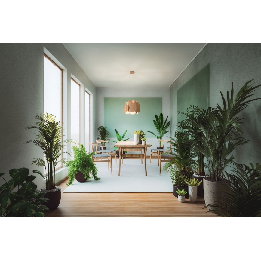 Fabas Luce 3672-40-132 - Ljuskrona med textilsladd PEVERO 1xE27/40W/230V trä