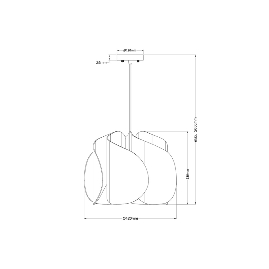 Fabas Luce 3672-40-132 - Ljuskrona med textilsladd PEVERO 1xE27/40W/230V trä