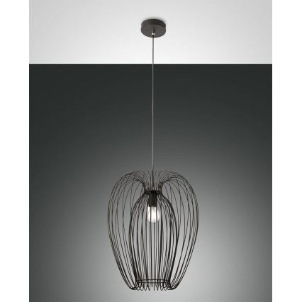 Fabas Luce 3677-45-101 - Ljuskrona med upphängningsrem CAMP 1xE27/40W/230V svart