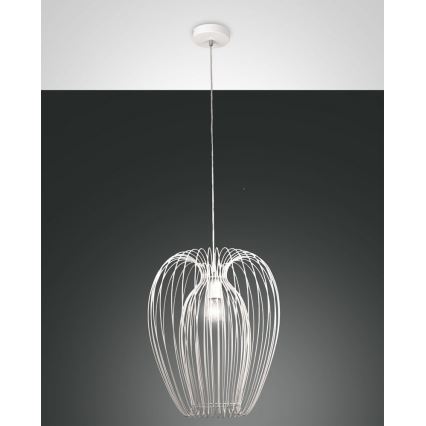 Fabas Luce 3677-45-102 - Ljuskrona med upphängningsrem CAMP 1xE27/40W/230V vit