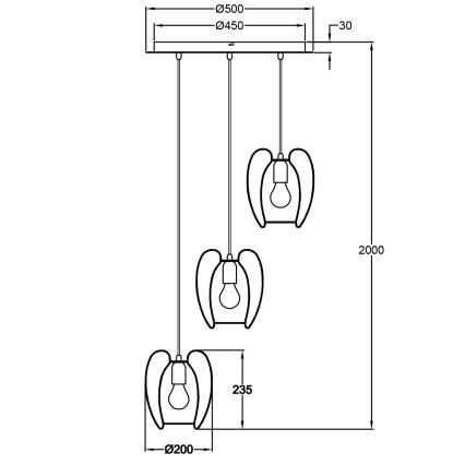 Fabas Luce 3677-47-102 - Ljuskrona med upphängningsrem CAMP 3xE27/40W/230V vit