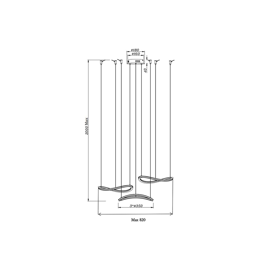 Fabas Luce 3711-47-102 - LED ljuskrona med textilsladd TIRRENO LED/50W/230V