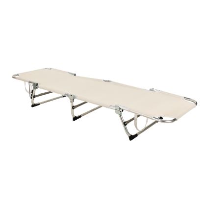 Fällbar, justerbar solsäng SUNO 56x190 cm, krämfärgad