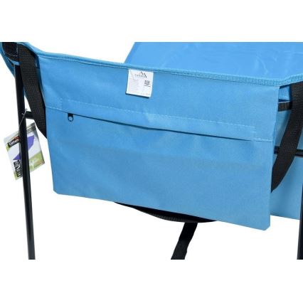 Fällbar solstol blå 160x55 cm