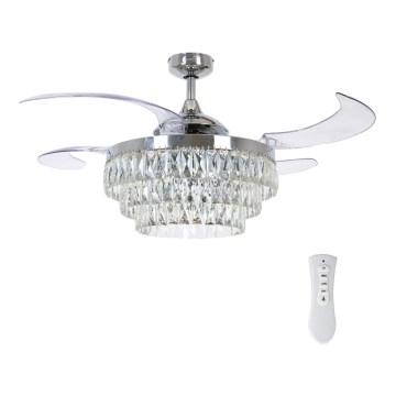 FANAWAY 212923 - LED Takfläkt VEIL 6xE14/4,5W/230V blank krom + fjärrkontroll