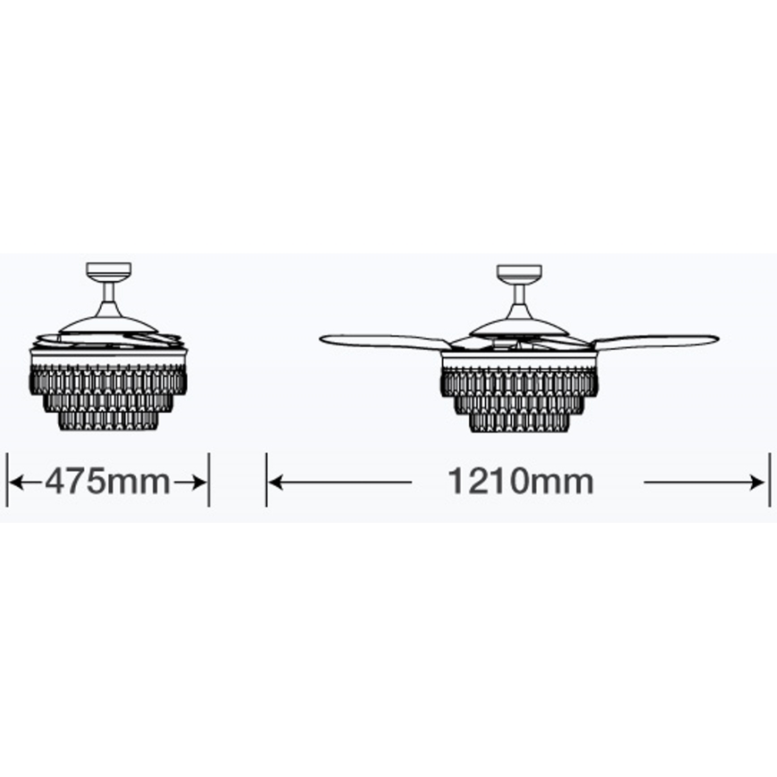FANAWAY 212923 - LED Takfläkt VEIL 6xE14/4,5W/230V blank krom + fjärrkontroll