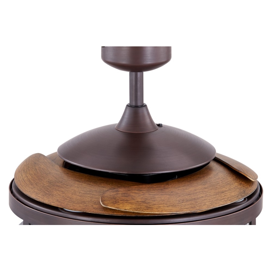 FANAWAY 212925 - LED Takfläkt CLASSIC 3xE27/4W/230V brun + fjärrkontroll