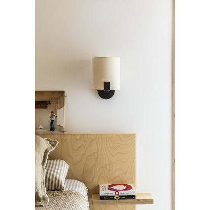 FARO 20053 - LED Vägglampa NILA 1xE27/15W/230V + LED/3W krämvit/svart