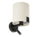 FARO 20053 - LED Vägglampa NILA 1xE27/15W/230V + LED/3W krämvit/svart