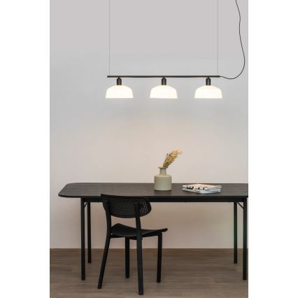 FARO 20338-119 - Ljuskrona med textilsladd TATAWIN 3xE27/15W/230V svart