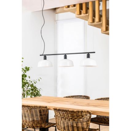 FARO 20338-119 - Ljuskrona med textilsladd TATAWIN 3xE27/15W/230V svart