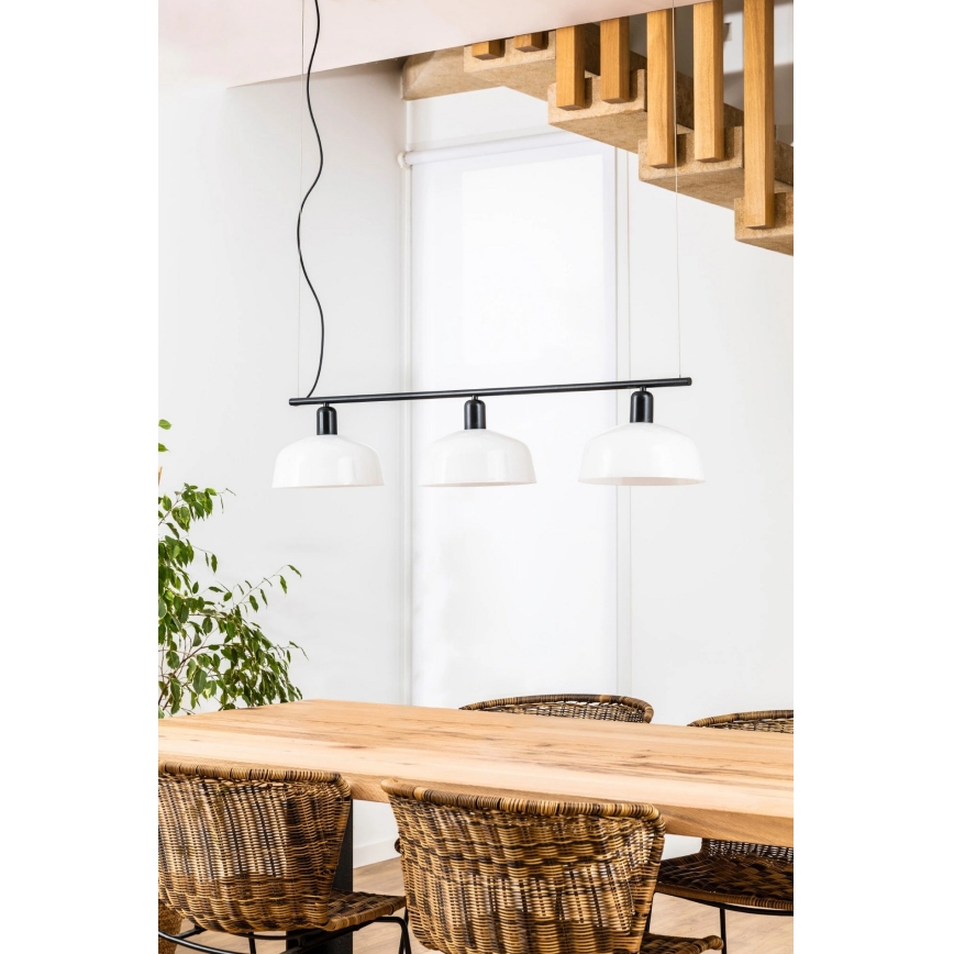 FARO 20338-119 - Ljuskrona med textilsladd TATAWIN 3xE27/15W/230V svart