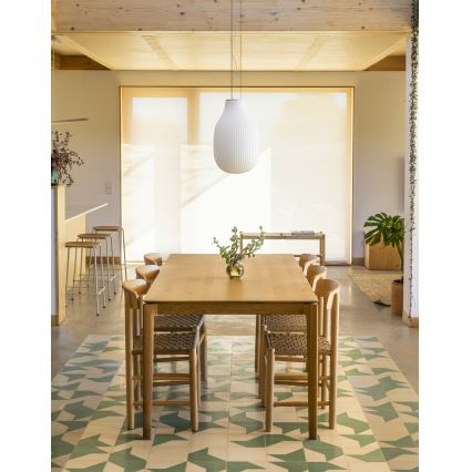 FARO 28300 - Ljuskrona med textilsladd ISABELLE 1xE27/15W/230V diameter 31 cm vit