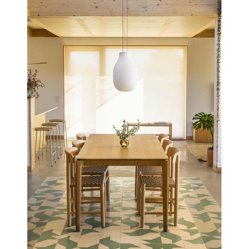 FARO 28300 - Ljuskrona med textilsladd ISABELLE 1xE27/15W/230V diameter 31 cm vit