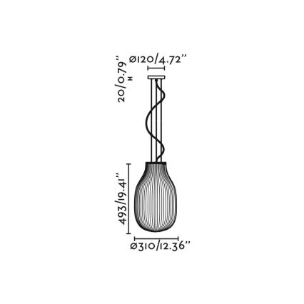 FARO 28300 - Ljuskrona med textilsladd ISABELLE 1xE27/15W/230V diameter 31 cm vit