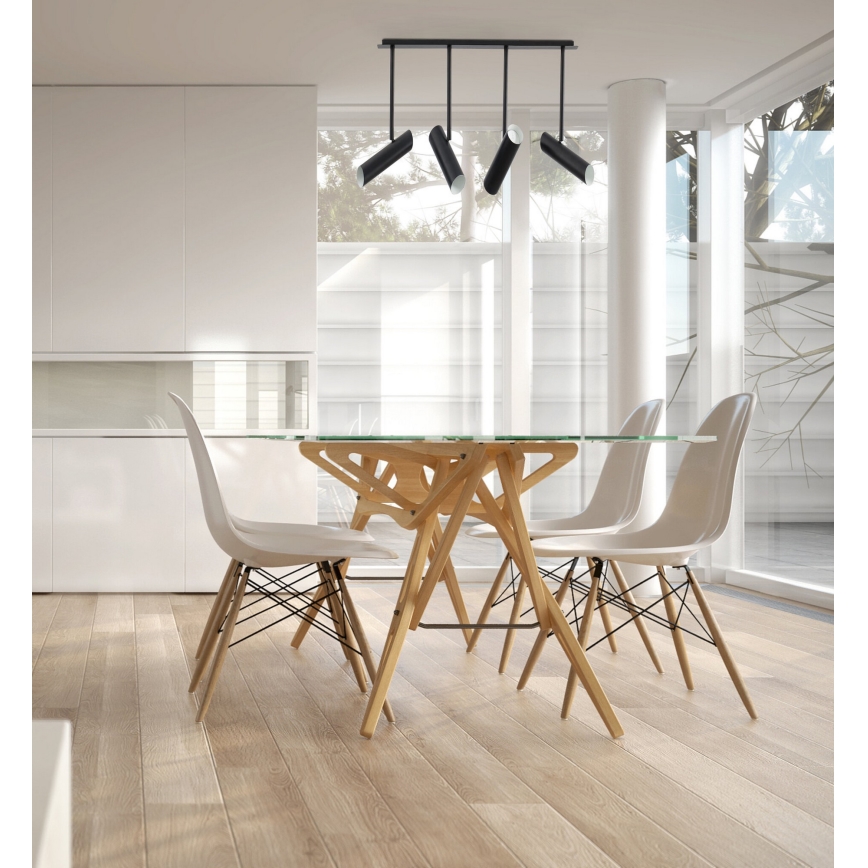 FARO 29880 - Pendelkrona LINK 4xGU10/8W/230V svart