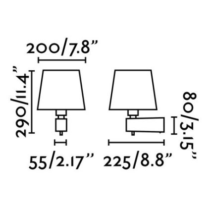 FARO 29975 - Vägglampa  ROOM 1xE27/15W/230V svart 