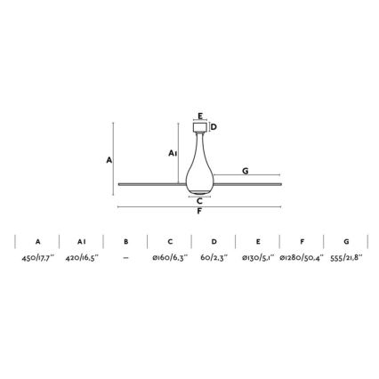 FARO 32030 - Takfläkt MINI ETERFAN svart Ø 128 cm + fjärrkontroll