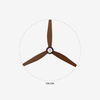 FARO 33395-10 - LED Takfläkt JUST FAN LED/16W/230V svart/brun Ø 128 cm + fjärrkontroll