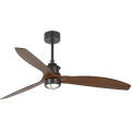 FARO 33395WT1N - Dimmbar LED-takfläkt JUST FAN M LED/16W/230V Ø 128 cm brun/svart Wi-Fi Tuya + fjärrkontroll