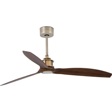 FARO 33398WT - Takfläkt JUST FAN M Ø 128 cm brun/mässing Wi‑Fi Tuya + fjärrkontroll