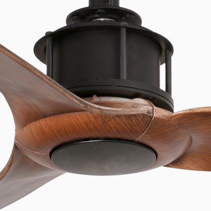 FARO 33425WT - Takfläkt JUST FAN S Ø 81 cm brun/svart Wi-Fi Tuya + fjärrkontroll